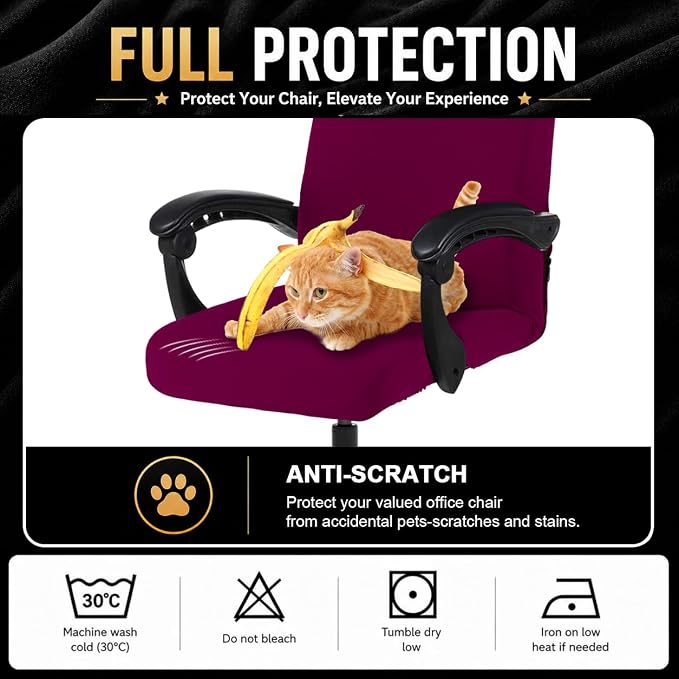 DIVA EN CAMINO DEC Stretchable Office Chair Cover with Durable Zipper, Soft Slipcover for Computer Chair