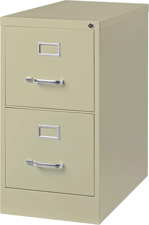 26.5 Inch Deep 2 Drawer, Letter Width, Metal Vertical File Cabinet for Home and Office, Putty