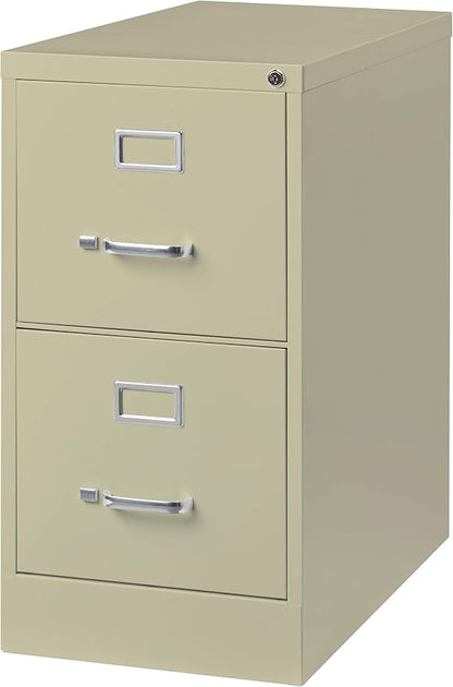 26.5 Inch Deep 2 Drawer, Letter Width, Metal Vertical File Cabinet for Home and Office, Putty