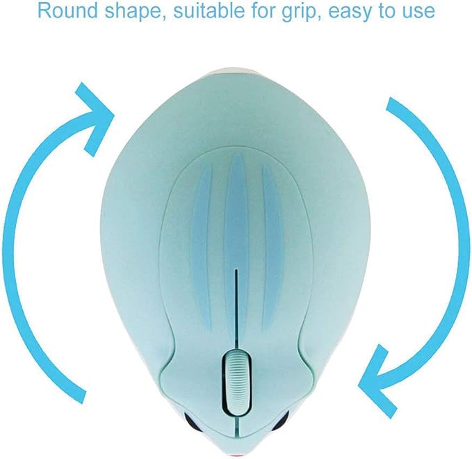 CHUYI Hamster Wireless Silent Mouse 1200DPI Cute Animal Small Cordless Portable Mice for Travel Home School Library Computer Laptop PC for Kids Gift (Light Blue)
