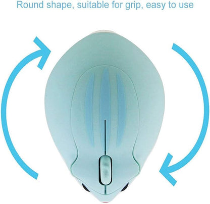 CHUYI Hamster Wireless Silent Mouse 1200DPI Cute Animal Small Cordless Portable Mice for Travel Home School Library Computer Laptop PC for Kids Gift (Light Blue)