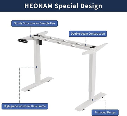 48 Inch Electric Standing Desk with USB Charging Port, Height Adjustable Sit Stand Desk with Memory Presets, Spacious Desktop and Sturdy Metal Frame for Home Office