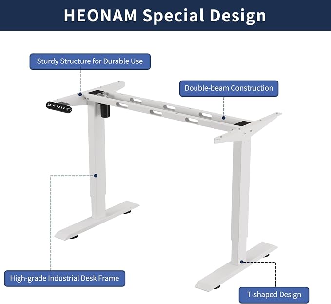 55 Inch Computer Desk with Power Outlets and USB Ports, Large Office Desk for Home Office, Modern Writing Table with Sturdy Frame