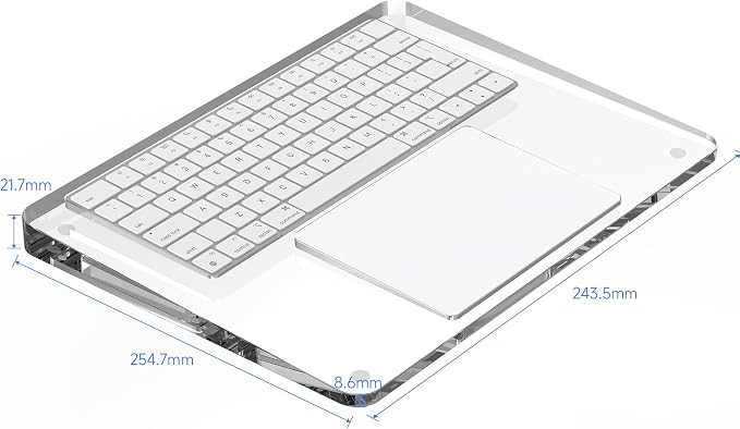 Transparent Stand and Touchpad Tray Pad Compatible with Apple Magic Keyboard 2/3/Trackpad, Comfortable to Relieve Wrist Pain Hand Rest（Don't Included Apple Keyboard & Trackpad (Acrylic)