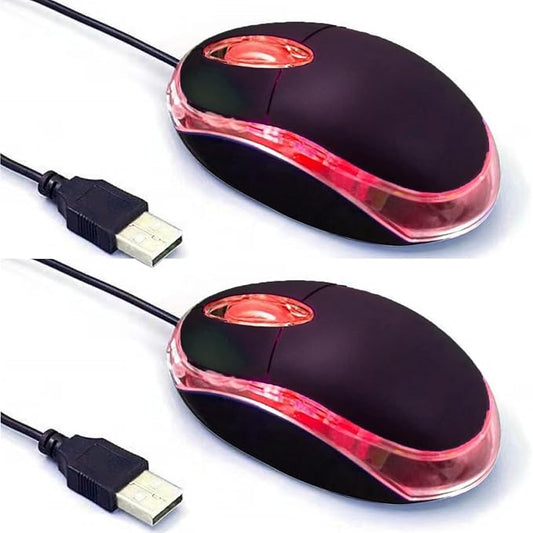 Guiheng 2 Pack Wired Mini Optical Mouse Computer Mouse Ergonomic Mouse with USB Mouse for Laptop PC Desktop mice Compatible with Windows Linux Mac fit for Office Business Home,Kids（Black）