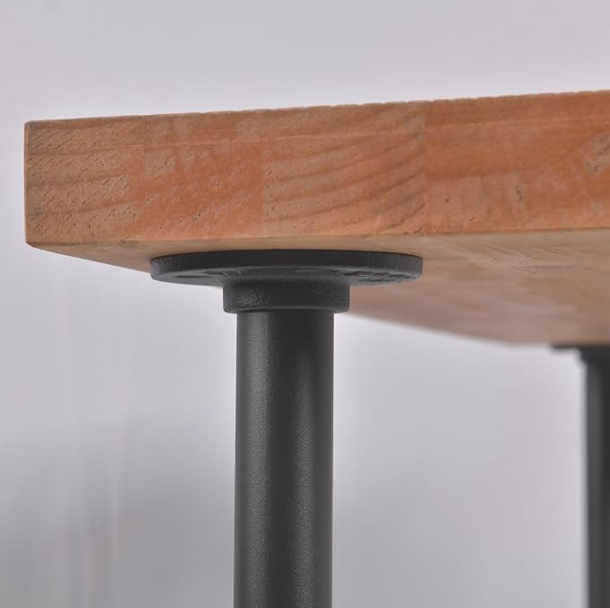 DIY Industrial Design Pipe Dining Table Casual Pub BAR Laptop Table Modern Studio Wood and Metal Rectangular Dining Table homeoffice Desk Breakfast high bar Table Brown Desktop 47.3" × 23.6"
