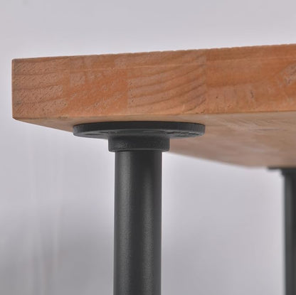 DIY Industrial Design Pipe Dining Table Casual Pub BAR Laptop Table Modern Studio Wood and Metal Rectangular Dining Table homeoffice Desk Breakfast high bar Table Brown Desktop 47.3" × 23.6"