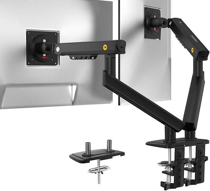 NB SmooVex™ Dual Monitor Mount, Dual Monitor Stand fits up to 32 Inch, Mechanical Spring Monitor Arm, VESA 75/100 mm, Model-A5C (Black)