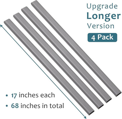ZhiYo Wire Covers for 2 Cords, Wire Hider on Wall Mounted, 68in Cord Cover Kit, Cable Cover Paintable, Cable Concealer for Extension Cord, Ethernet Cable, Speaker Wire Hider, Grey W0.7in H0.4in