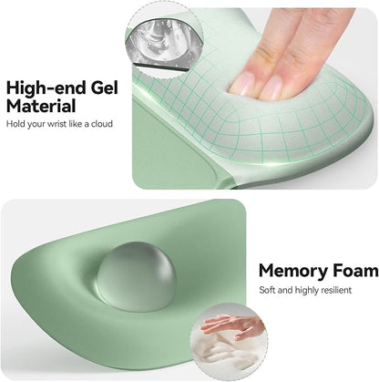 TECKNET Gel Mouse Pad with Wrist Rest, 3 in 1 Keyboard Wrist Rest for Pain Relief, Non-Slip PU Base & Easy Typing, Ergonomic Mousepad Set for Office & Home