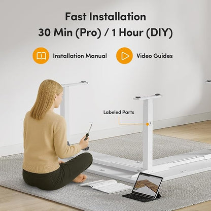 Cubiker 75 * 63" L Shaped Standing Desk, Reversible Corner Standing Desk, Suitable for Home Office, White