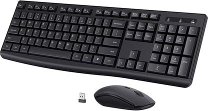 Wireless Keyboard and Mouse Combo, COLIKES 2.4G USB Cordless Mouse and Keyboard, 3 Level DPI Slim Ergonomic, Responsive Plug & Play for Computer Laptop PC - Full Size