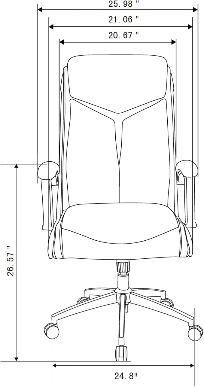 Realspace® - Chair - Modern Comfort Verismo Bonded Leather High-Back Executive Chair, Black/Chrome - 31" x 14" x 24.5"