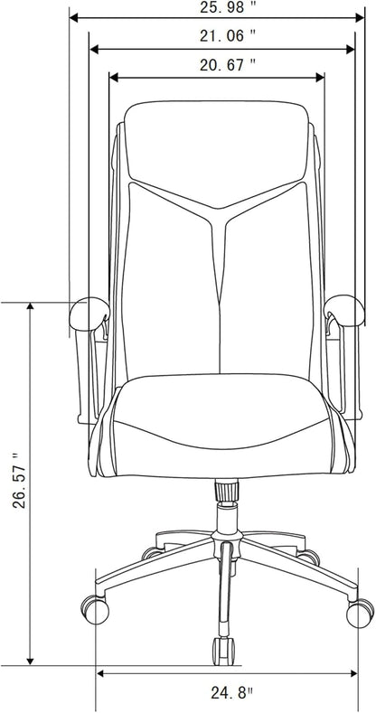 Realspace® - Chair - Modern Comfort Verismo Bonded Leather High-Back Executive Chair, Black/Chrome - 31" x 14" x 24.5"
