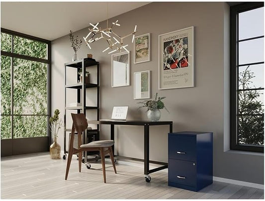 Scranton & Co Set of 2 18" D 2-Drawers Metal File Cabinet in Navy