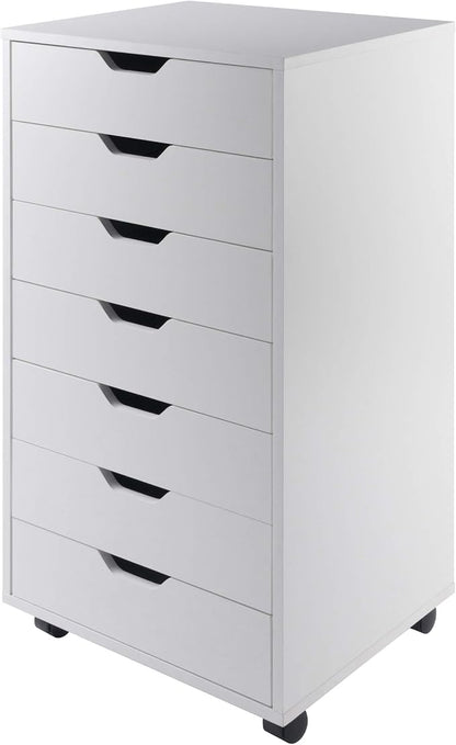Winsome Halifax 7-Drawer Composite Wood Cabinet, White (10792)
