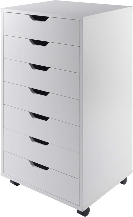 Winsome Halifax 7-Drawer Composite Wood Cabinet, White (10792)