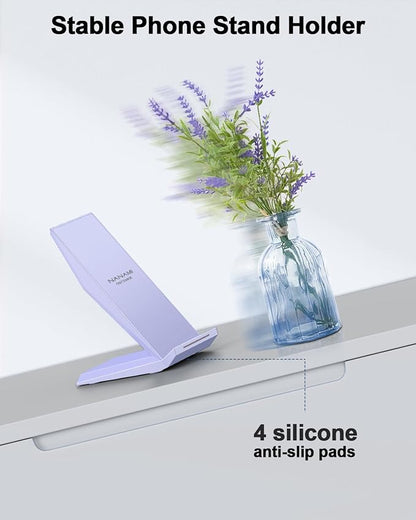 Fast Wireless Charger 2 Pack - NANAMI Wireless Charging Stand for iPhone 17/17 Air/16/15/14/13/12/12 Pro Max, Phone Charger Dock Compatible with Samsung Galaxy S26/S25/S24/S23/S22/S21,Pixel 6/5