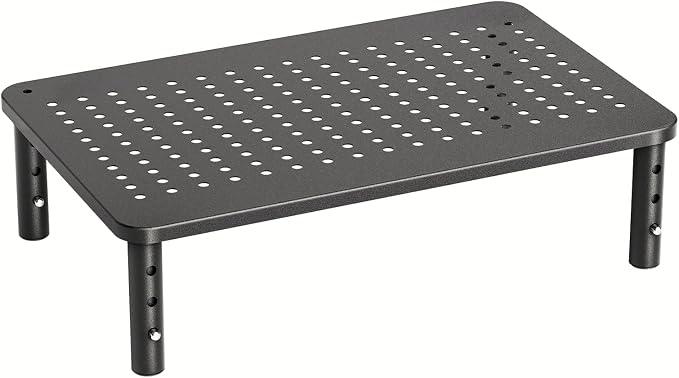 HUANUO Monitor Stand, Monitor Stand Riser 3 Height Adjustable, Monitor Riser with Airflow Vents, Laptop Stand for Desk, Laptop Riser, Desk Organizer for Monitor, Laptop, PC, Printer