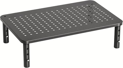 HUANUO Monitor Stand, Monitor Stand Riser 3 Height Adjustable, Monitor Riser with Airflow Vents, Laptop Stand for Desk, Laptop Riser, Desk Organizer for Monitor, Laptop, PC, Printer