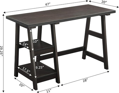 Convenience Concepts 090107ES Trestle Desk, Espresso