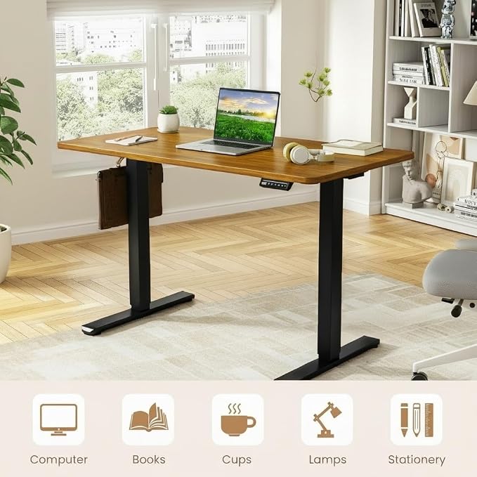 Marsail Whole Table Top, 48" x 30" Inch One-Piece Standing Desk Top, 6" Extra Wide,Rectangular Brown Wood Board for Height Adjustable Desk & Home Office