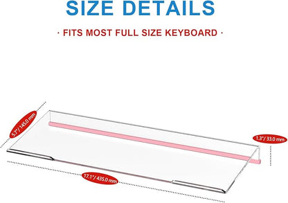 WINFFOR Comfortable Computer Keyboard Stand - Ergonomic Keyboard Riser Acrylic Tilted Keyboard Holder for Easy Typing&Working at Home Office - Fits All Keyboard Sizes - 17'' Wide (Crystal Clear)