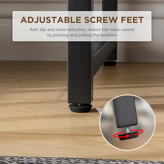 PayLessHere | 47 Inch Computer Desk | Nature | Office Desk with Metal Frame, Adjustable Feet | Water-Resistant, Scratchproof Surface | Sturdy Writing Table for Home Office or Study | Pack of 1
