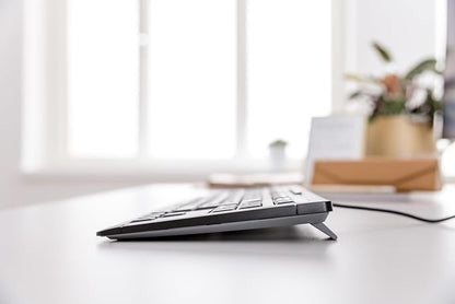 Cherry Stream Keyboard TKL, Wired Keyboard Without Number Pad, Whisper Quiet Keys, Unique Typing Feel, Slim Design, SX Scissor Switches, QWERTY, White-Gray