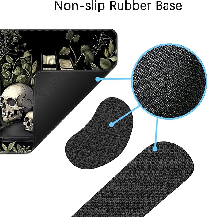 MIBITRI Keyboard Mouse Pad Set, Extended Gaming Mouse Pad+Ergonomics Keyboard Wrist Rest Support, Memory Foam, Easy Typing Pain Relief, 4Pcs XXL Ultra Thick Desk Mat, Dark Academia