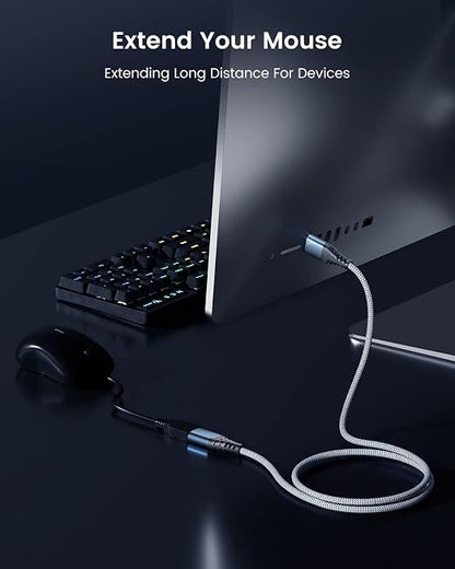 ANDTOBO USB Extension Cable 3.3ft, USB 3.0 Type A Male to Female Extender Cables High-Speed Data Transfer 5Gbps Compatible with Gamepad, Printer, Webcam, USB Keyboard, Flash Drive, Hard Drive