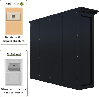OSCHF Cube Storage Bookcase with Base - Wooden 3 Tiers Floor Standing Open Shelf Cabinet for Home and Office, 12-Cube Lattice Bookshelf, Black