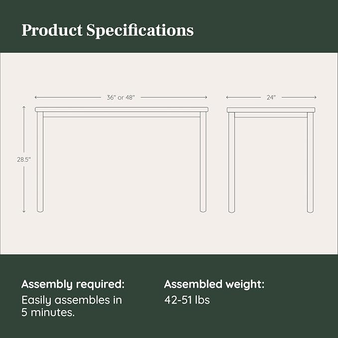 Branch Daily Desk - Functional at Home Office Desk with Effortless Assembly, Timeless Design, Rounded Corners, and Built-in Cable Notch - 48” W x 28.5” H x 24” D - White Work Table