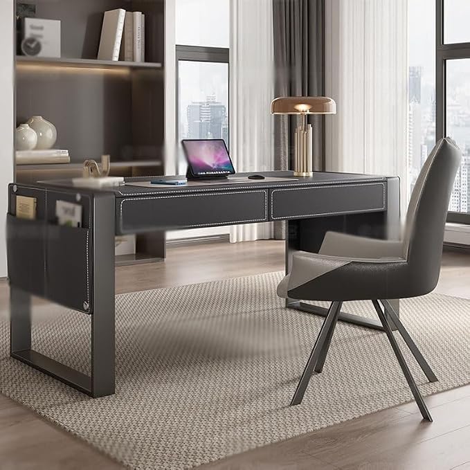 thalo Home Office Desk Desk Minimalist Study Home Bedroom Desktop Computer Desk Solid Wood Simple Modern Light Luxury Computer Desk Modern Simple Table(Size:140 * 60 * 75cm)