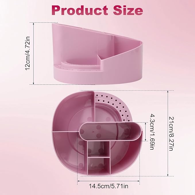 ANGNYA Nail Drill Holder with 7 Compartments & 18 Holes Nail Drill Bit Holder, Professional Nail Desk Storage Organizer Box Case for Nail Station, Salon and Home Use
