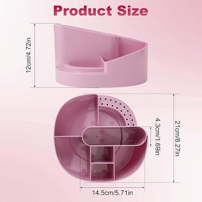 ANGNYA Nail Drill Holder with 7 Compartments & 18 Holes Nail Drill Bit Holder, Professional Nail Desk Storage Organizer Box Case for Nail Station, Salon and Home Use