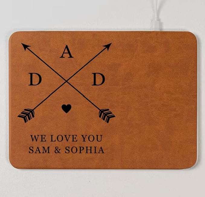 Personalized Leather Charging Mat, Papa We Love You Wireless Charging Desk Mat, Custom Dad Gift from Kids, Fathers Day Gift for Dad, Papa, Grandpa, Daddy 5