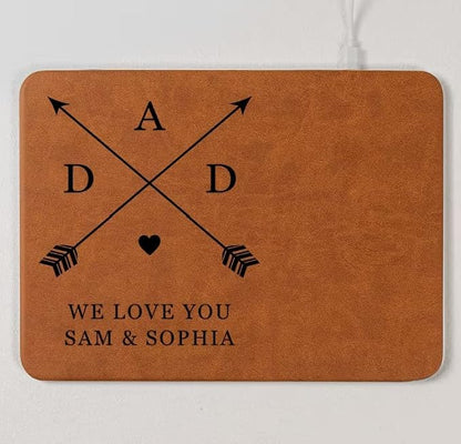 Personalized Leather Charging Mat, Papa We Love You Wireless Charging Desk Mat, Custom Dad Gift from Kids, Fathers Day Gift for Dad, Papa, Grandpa, Daddy 5