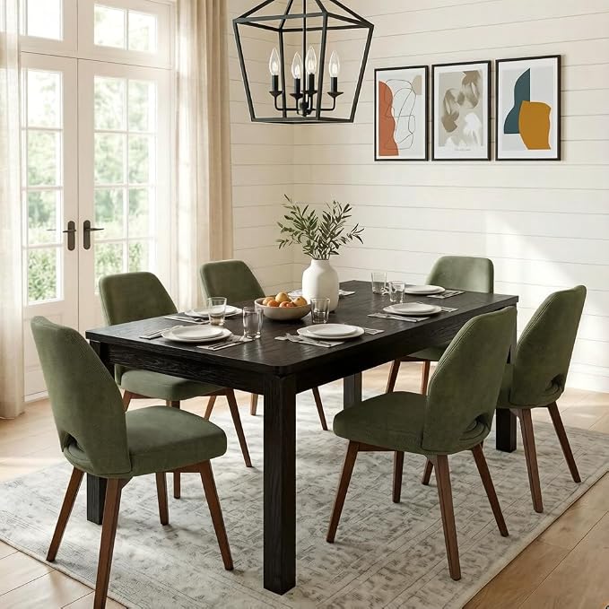 Dining Table, 70" Rectangular Kitchen Table for 4–6 People with Rounded Corners, Modern Dining Room Table for Family Gatherings, Easy Assembly, Black