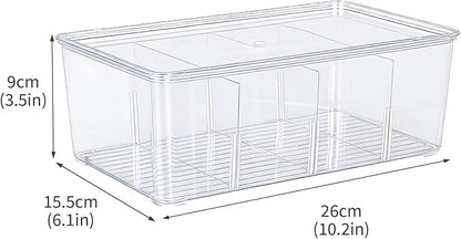 Lash Tray Organizer, 4-Compartment Acrylic Makeup Organizer, Eyelash Case for Lash Cart Use, Clear Eyelash Extension Supplies Storage Holder, Desktop Display for Salon Vanity Desk, Beauty Studio