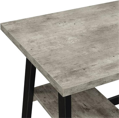 Convenience Concepts Designs2Go Trestle Desk 47" - Modern Desk or Vanity with Shelves, for Office, Dorm, Living Room, Faux Birch/Black