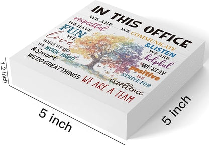 mmiishe Encouragement Gifts for Coworkers Desk Decor Office Accessories | Cheer Up Gifts for Women Coworkers Mentor Team Mental Health Decor for Office Wooden Box Sign Birthday Gift 5 x 5 Inches