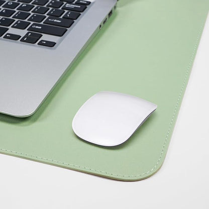 AFIING Leather Desk Pad Protector, Large Desk Mat with Natural Cork & PU Leather, Mouse Pad, Non-Slip, Waterproof Desk Writing Pad for Office and Home, Light Green