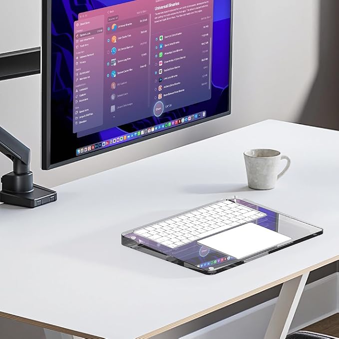 Transparent Stand and Touchpad Tray Pad Compatible with Apple Magic Keyboard 2/3/Trackpad, Comfortable to Relieve Wrist Pain Hand Rest（Don't Included Apple Keyboard & Trackpad (Acrylic)