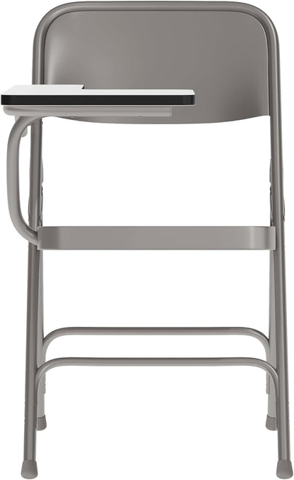 Flash Furniture Rutherford Steel Folding Chair with Right Handed Tablet Arm, Commercial Foldable Conference Room Tablet Arm Chair, Set of 2, Gray