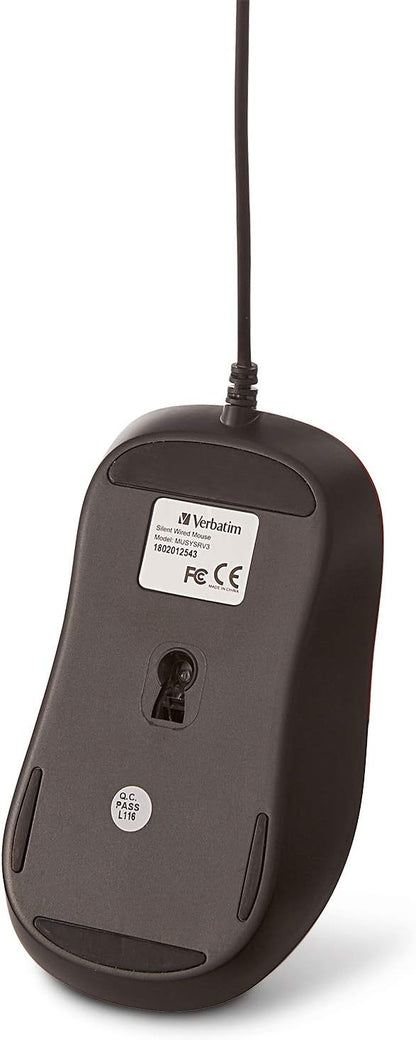 Verbatim Silent Corded Optical Mouse – Red
