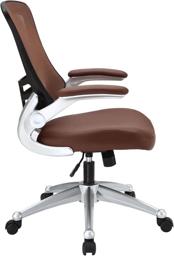 Modway Attainment Mesh Vinyl Modern Office Chair in Tan
