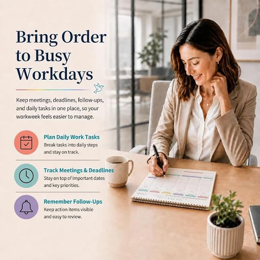 Weekly To Do List Notepad from Monday to Sunday Planning for 1 year, 8.5" x 11" Daily Planner for ADHD, Adults & Teens, Desk Schedule Journal with Habit Tracker for Work, Home, School, and Daily Chores