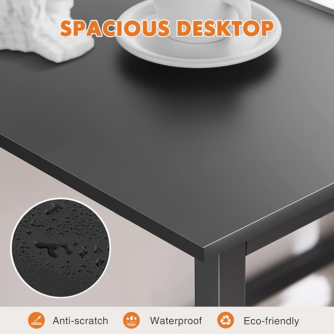 Sweetcrispy 32 Inch Small Computer Desk, Home Office Desk, Small Study Workstation for Bedroom, Study Table with X-Shaped, Modern Simple Gaming Table, Black