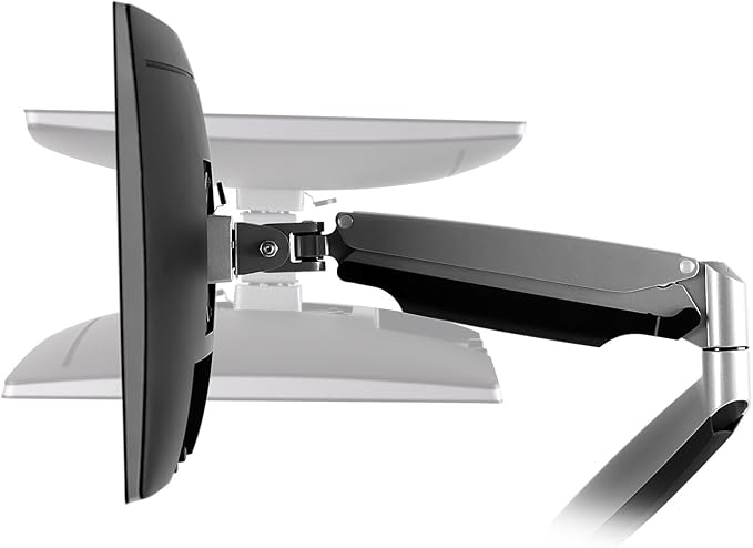 Mount-It! (MI-1772) Dual Monitor Arm Mount Desk Stand Two Articulating Gas Spring Height Adjustable Arms | Fits Up To 32" VESA 75 100 Compatible Screens | C-Clamp and Grommet Bases (Silver)